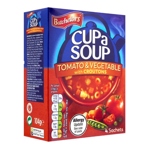 Batchelors Cup a Soup Tomato & Vegetable with Croutons 4's - 104G