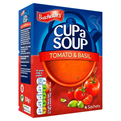 Batchelors Cup a Soup Tomato and Basil Soup 4's - 104G