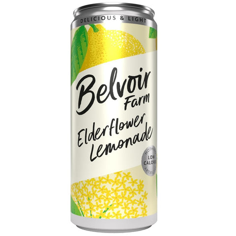 Belvoir Delicious and Light Elderflower Lemonade Drink Cans 330ml