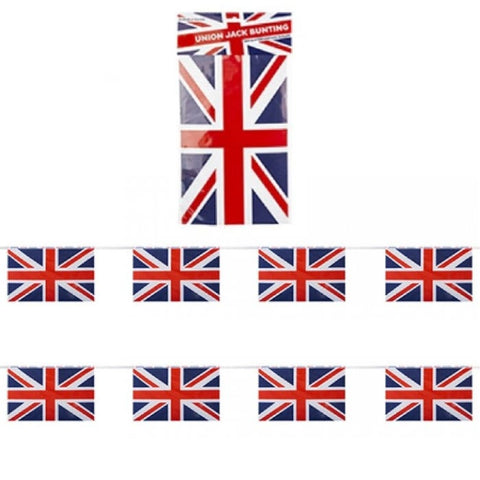 Union Jack Rayon 12ft Bunting With 8 Flags (8"x5")