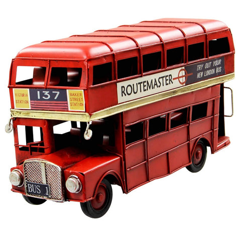 Lesser & Pavey Transport Red Tin Double Decker London Bus
