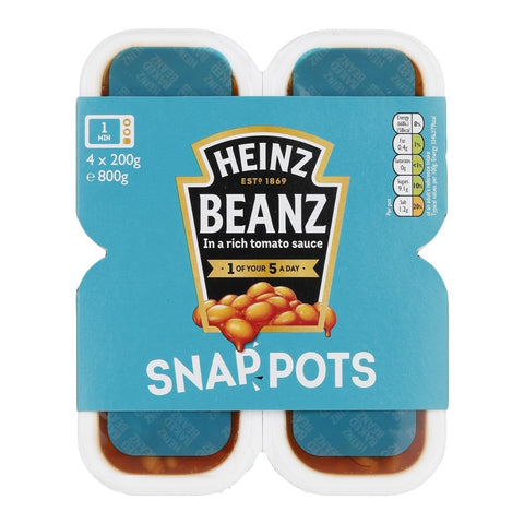 Heinz Baked Beanz in Tomato Sauce Snap Pots 800g (4x200g)