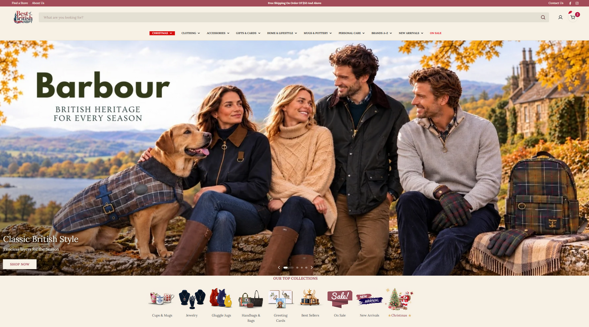 Best of British NBPT – British clothing, Barbour jackets and gifts store