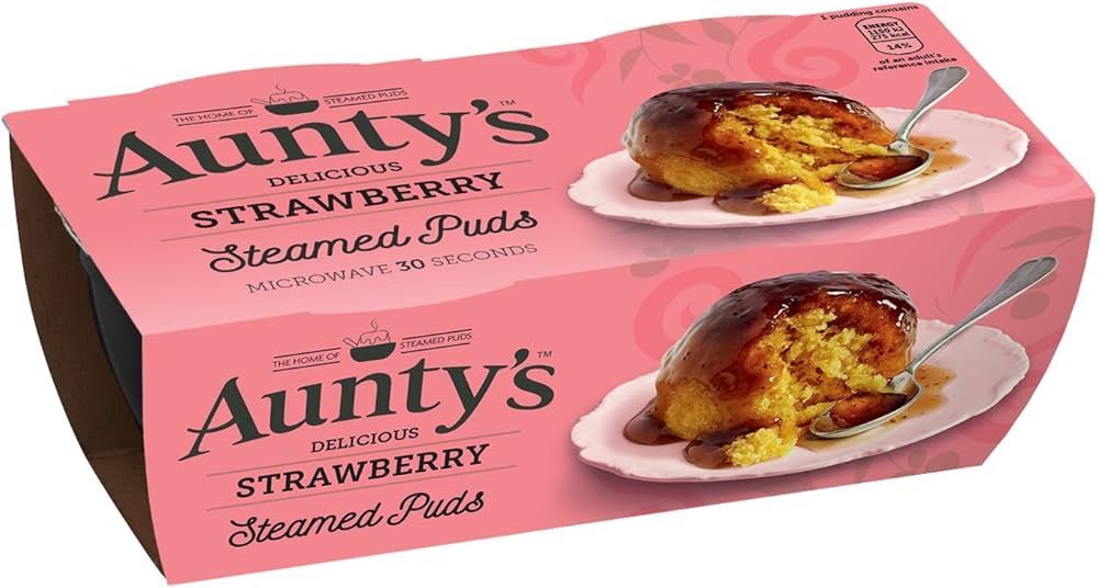 Aunty'S Strawberry Steamed Puddings 2 X 95G