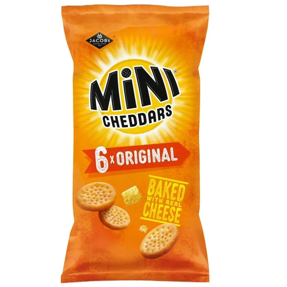 Jacobs Crunchlets Jacob's Mini Cheddars Original Baked Snacks 6pk 23g– British Food Supplies