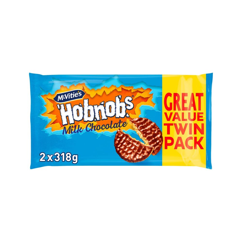 McVitie's Milk Chocolate Hobnobs twin pack, 2 x 318g British biscuits