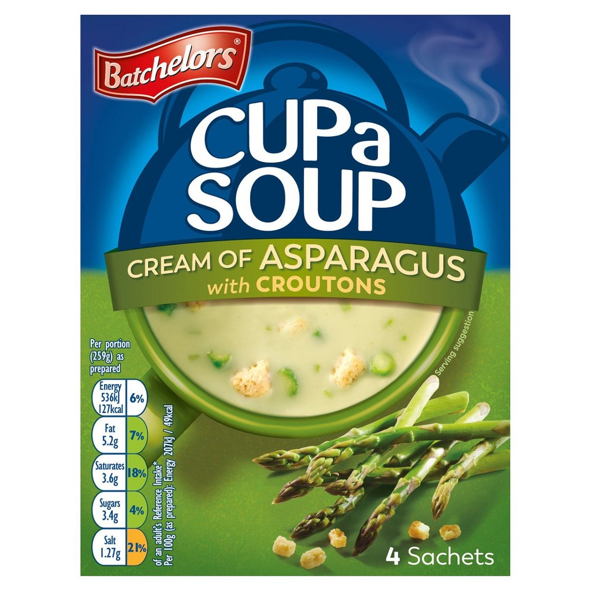 Batchelors Cup a Soup Cream of Asparagus with Croutons 4's - 117g product image