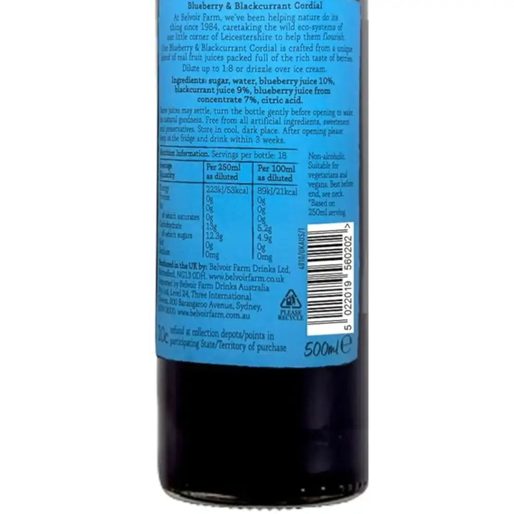 Belvoir Blueberry & Blackcurrant Cordial 500ml