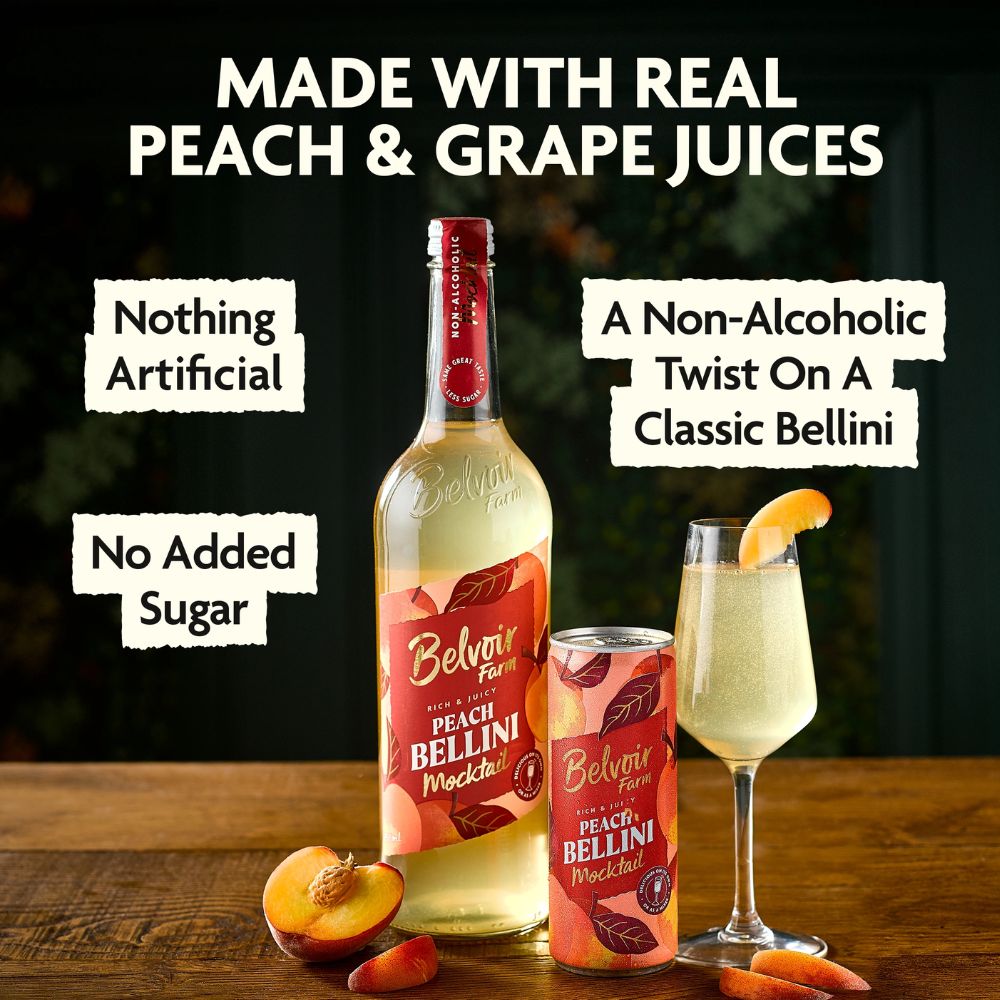 Belvoir Peach Bellini Mocktail Can 250ml