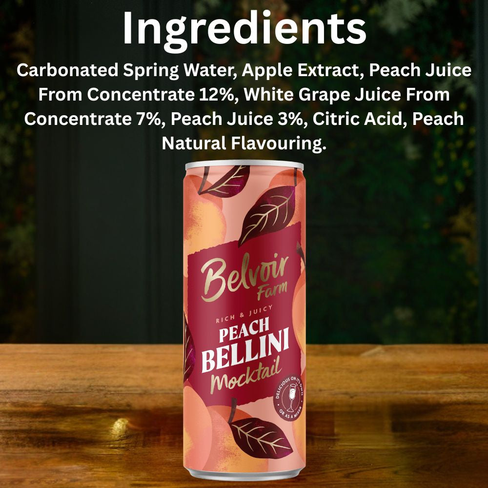 Belvoir Peach Bellini Mocktail Can 250ml