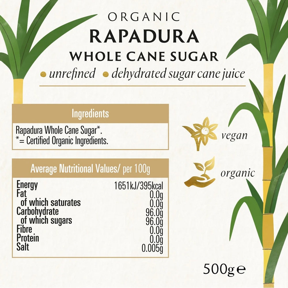 Biona Organic Rapadura Whole Cane Sugar 500g