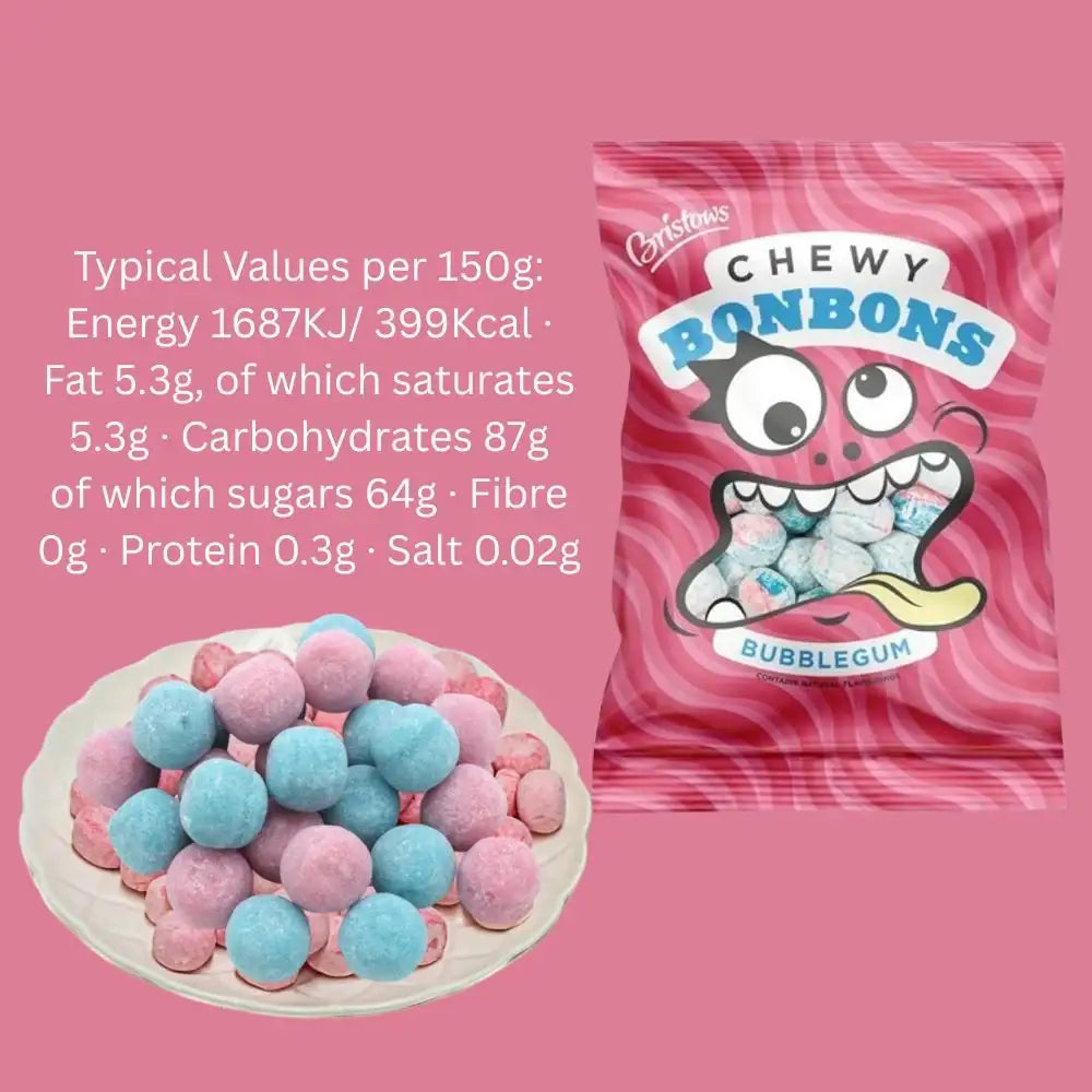Bristows Chewy Bubblegum Bon Bons 150G