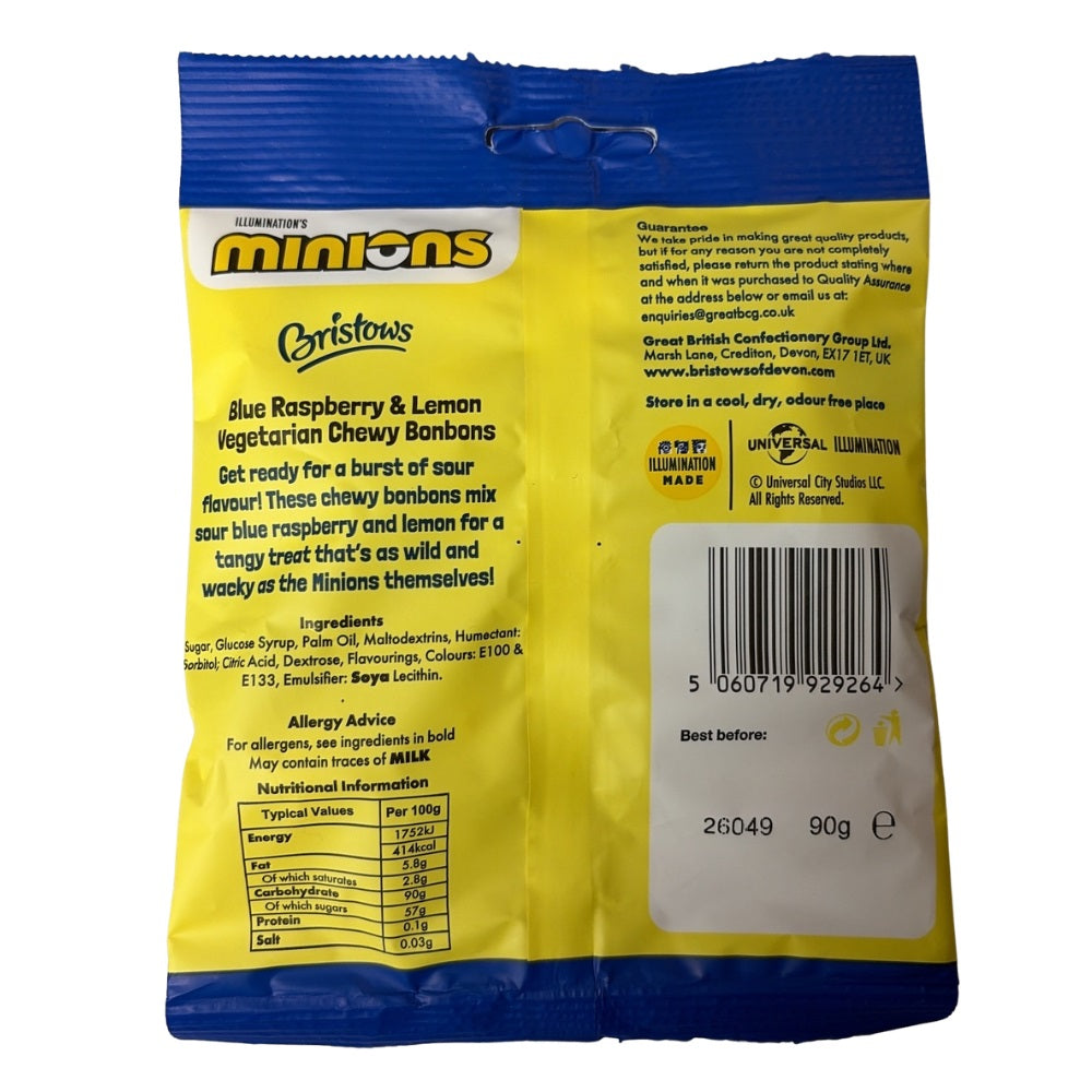 Bristow's Minions Bon Bons  Blue Raspberry and Lemon 90g