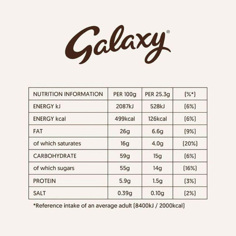 Galaxy Smooth Caramel Chocolate Bar 48g