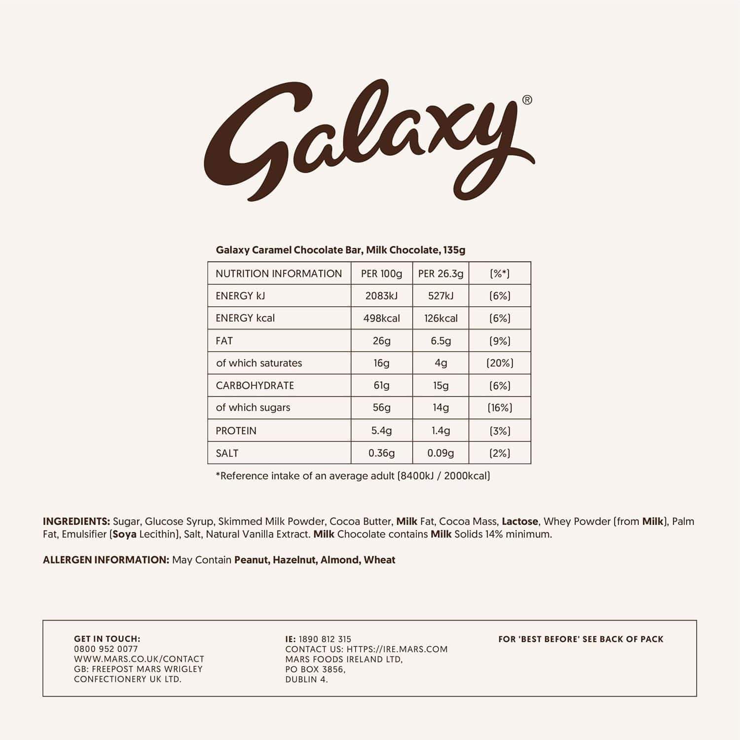 Galaxy Caramel Chocolate Bar 135g