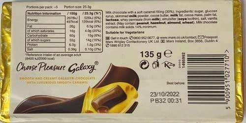 Galaxy Caramel Chocolate Bar 135g