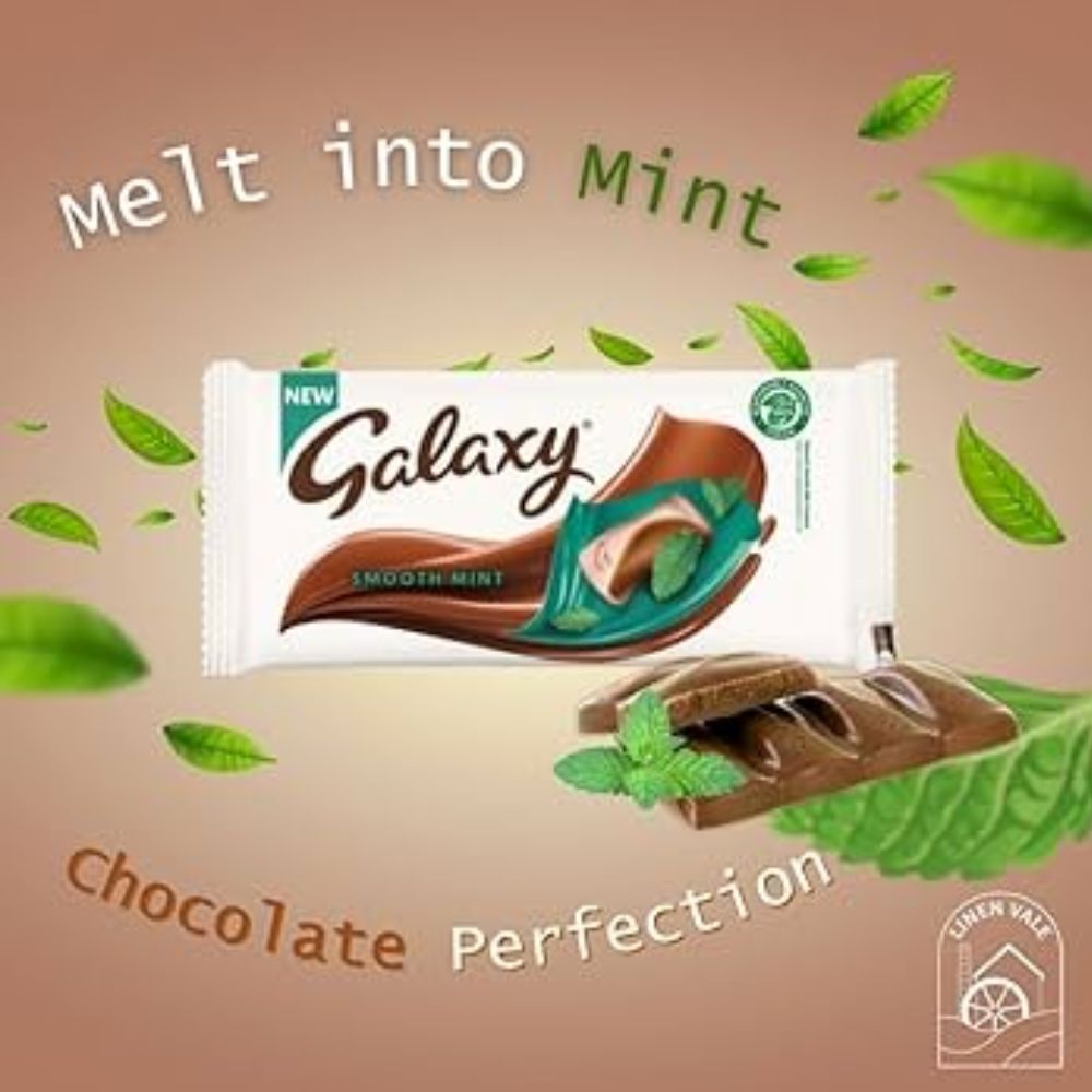 Galaxy Smooth Mint Chocolate Block Bar 110g