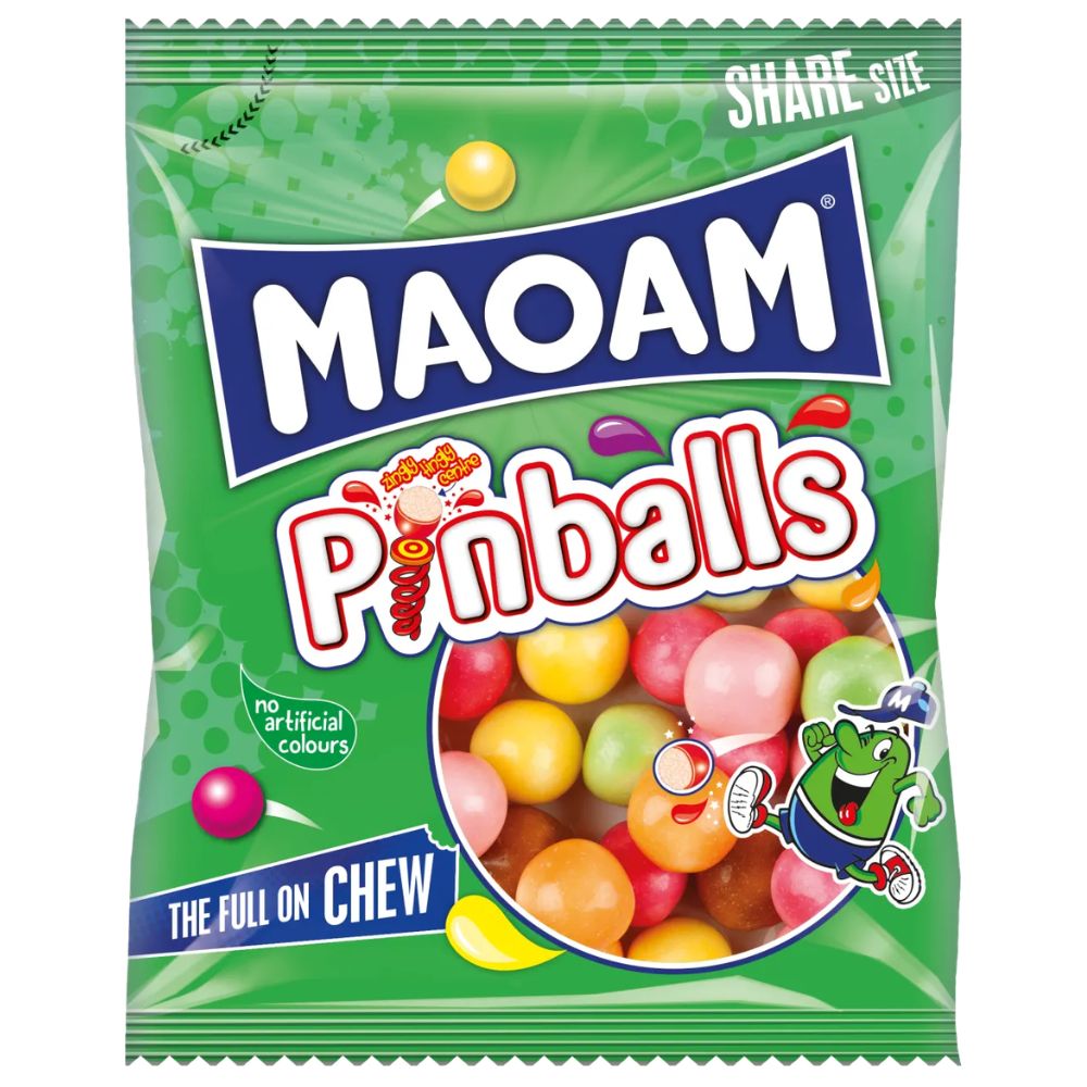 Bag of Haribo Maoam Pinballs chewy fruit-flavoured sweets, 140g.