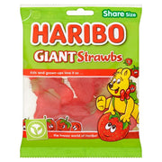 Haribo Giant Strawbs 140g sharing bag of strawberry flavoured gummy sweets