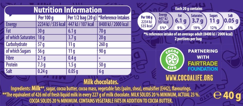 C'bury Dairy Milk Buttons Chocolate 40g