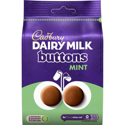 Cadbury Dairy Milk Giant Mint Chocolate Buttons Bag 110g
