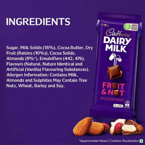 C'bury Dairy Milk Fruit & Nut Bar 49g