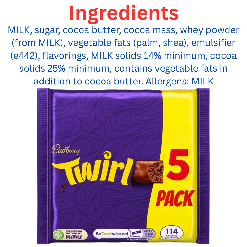 C'bury Twirl Chocolate Bar 5pk (108g)