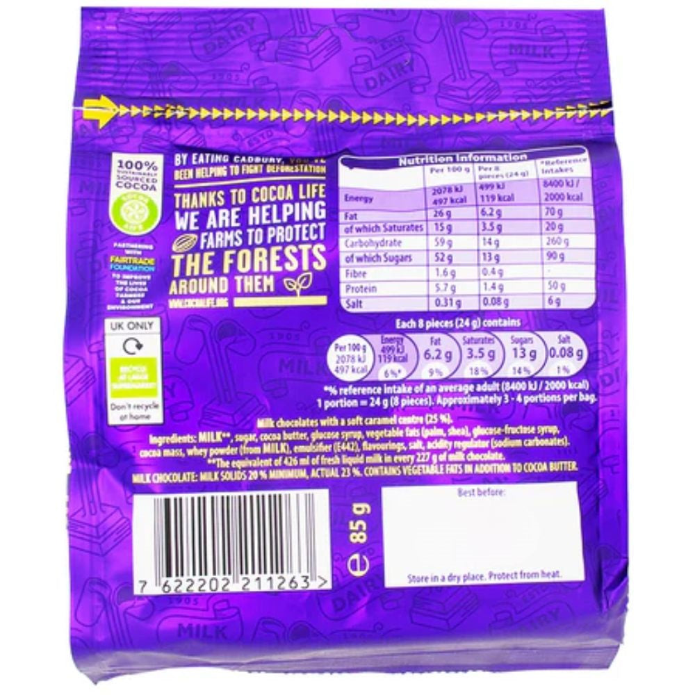 C'bury Dairy Milk Caramel Nibbles Bag 85g