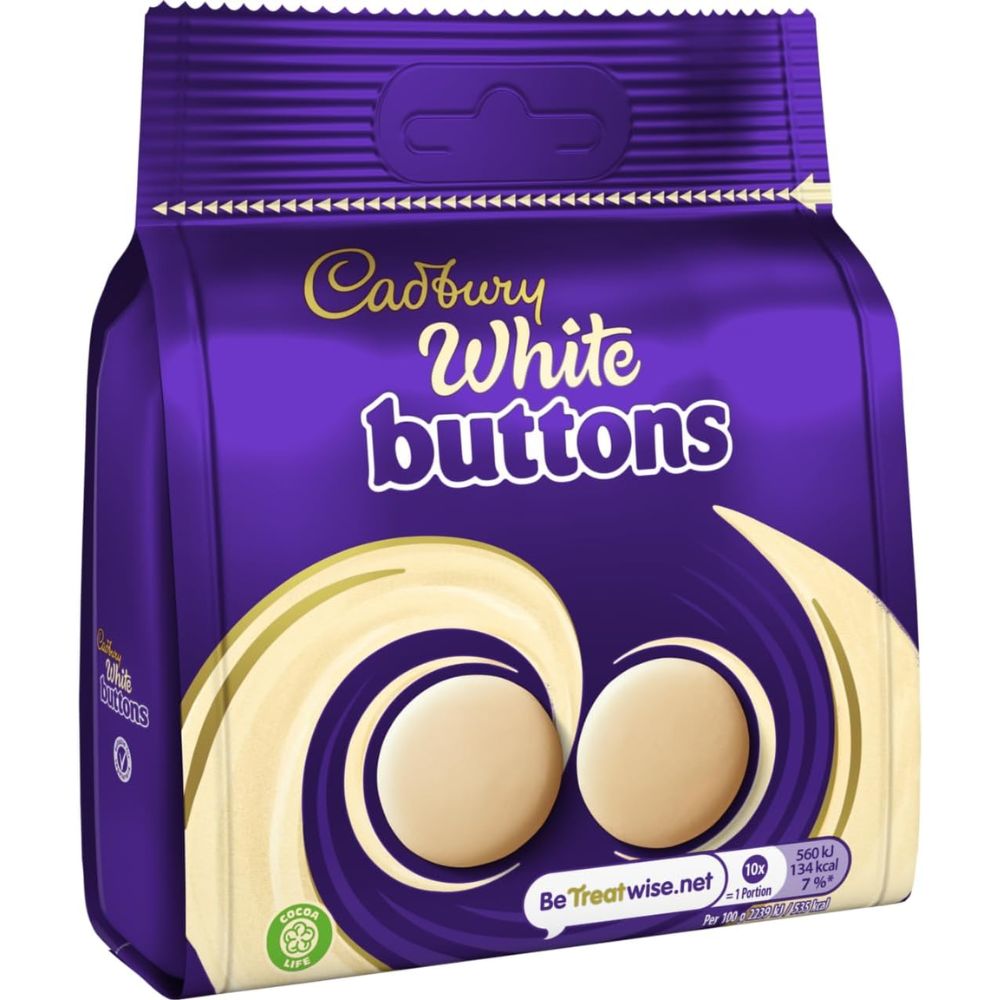 C'bury White Buttons Chocolate Bag 85g