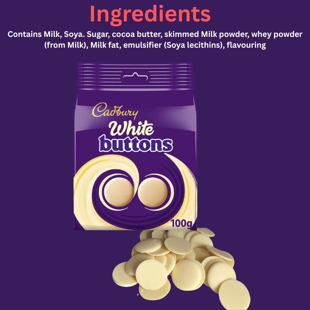 C'bury White Giant Buttons Chocolate 100g
