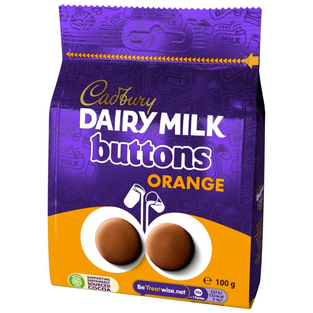 C'bury Giant Orange Buttons Chocolate Bag 100g