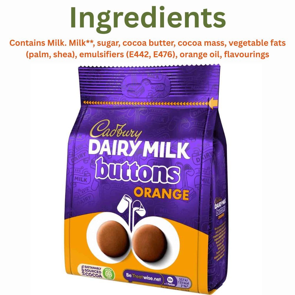 C'bury Giant Orange Buttons Chocolate Bag 100g