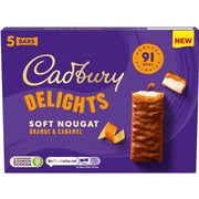 Cadbury Delights Soft Nougat Orange & Caramel Bars 5pk 110