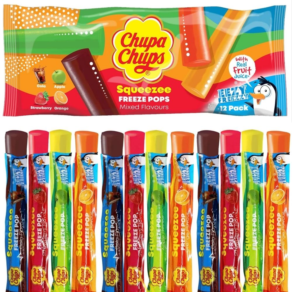 Chupa Chups Squeezee Freeze Pops Mixed Flavours 12pk 45g