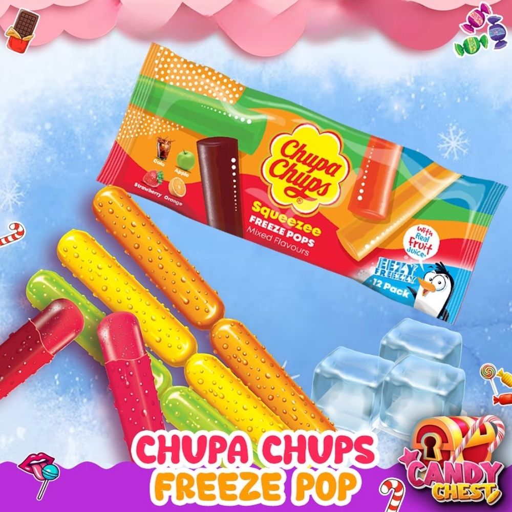 Chupa Chups Squeezee Freeze Pops Mixed Flavours 12pk 45g