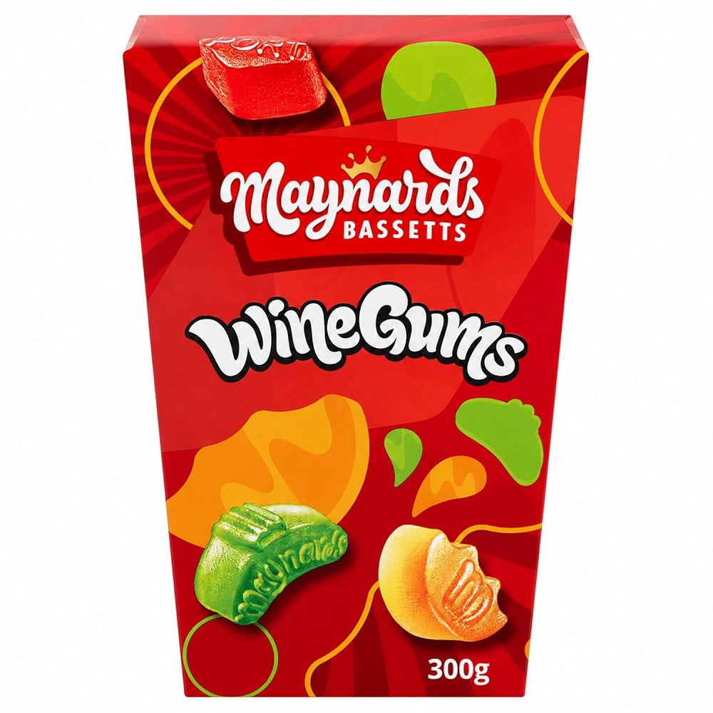Maynards Bassetts Wine Gums Carton 300g Assorted Fruity Chewy Sweets