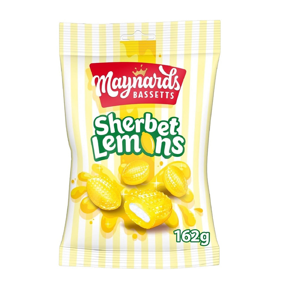 Maynards Bassetts Sherbet Lemons 162g Bag of Classic Fizzy Lemon Hard Boiled Sweets