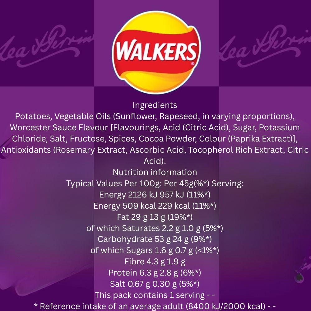 Walkers Lea & Perrins Worcestershire Sauce Crisp 45g