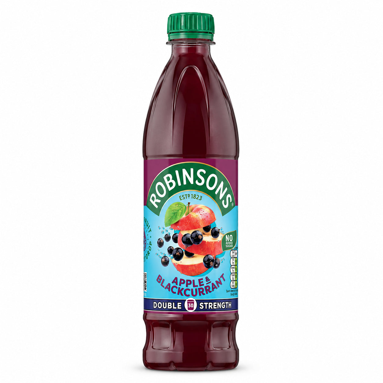 Robinsons Double Strength Apple and Blackcurrant no added sugar fruit squash 1 litre bottle