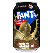 Fanta Dark Cherry 330ml can, sparkling cherry flavoured soft drink imported from the UK