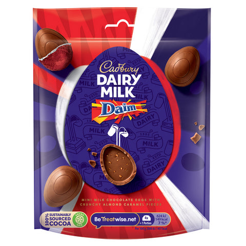 Cadbury Dairy Milk Mini Daim Eggs Chocolate Bag 77g