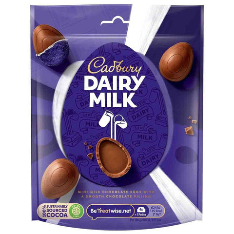 Cadbury Dairy Milk Chocolate Mini Filled Eggs Bag 77g