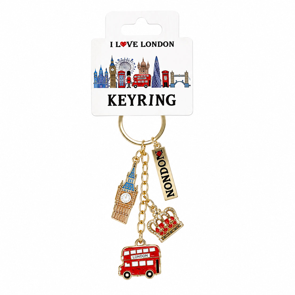 Elgate Lovable London Metal Infill Charm Keyring British souvenir keyring product image