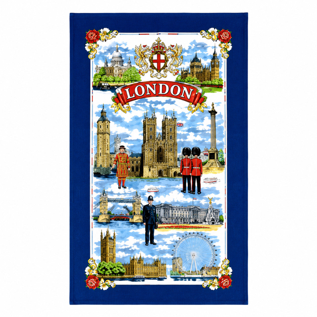 Elgate London Blue Tea Towel British tea towel kitchen gift product image
