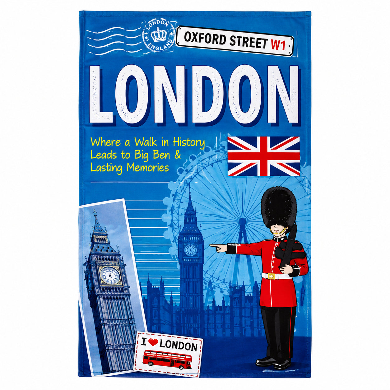 Elgate London Scrapbook Tea Towel British tea towel kitchen gift product image