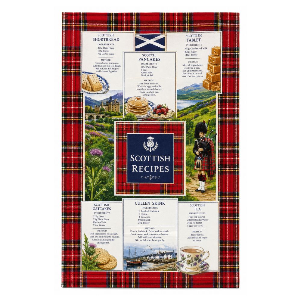 Elgate Scottish Recipes Tea Towel British tea towel kitchen gift product image