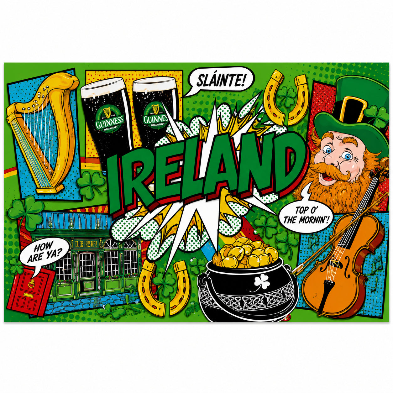 Elgate Ireland Pop Art Tea Towel British tea towel kitchen gift product image