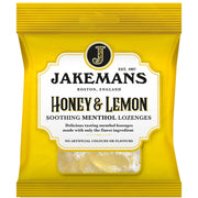 Jakemans Honey & Lemon Menthol Lozenges 73g – soothing honey and lemon flavoured menthol sweets.