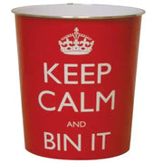 Jvl Keep Calm Waste Bin (Red)