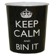 Jvl Keep Calm Waste Bin - Black